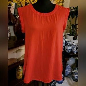 J‎ Crew shell cap sleeve blouse/top burnt orange size 2 xsmall/small EUC